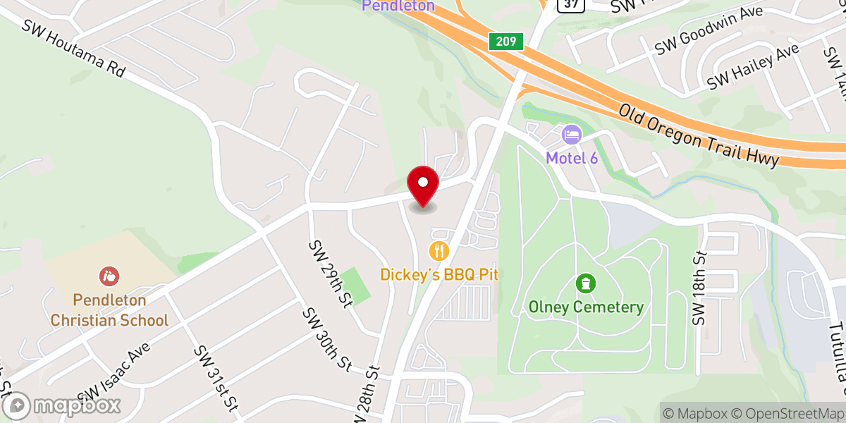 Map showing location of Pendleton Church of God