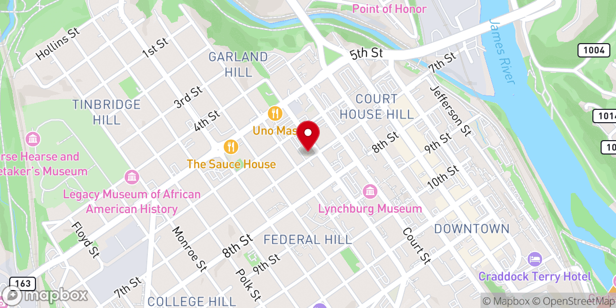 Map showing location of St Paul's Episcopal Church