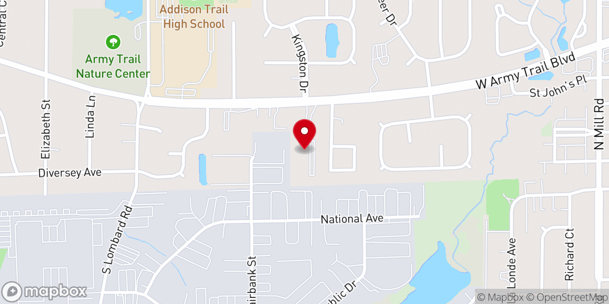 Map showing location of Calvary Church Addison