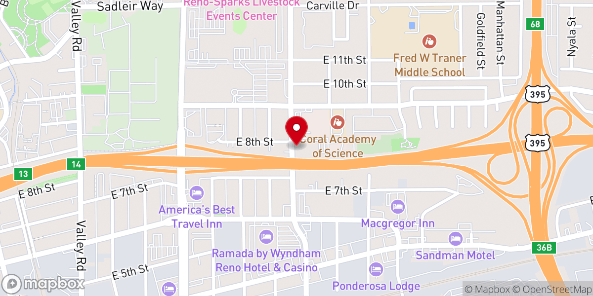 Map showing location of Destiny Center Church