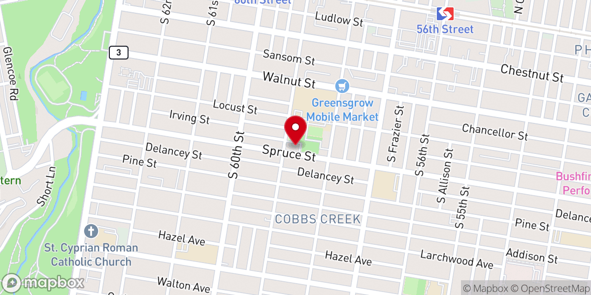 Map showing location of Tabernacle Lutheran Church