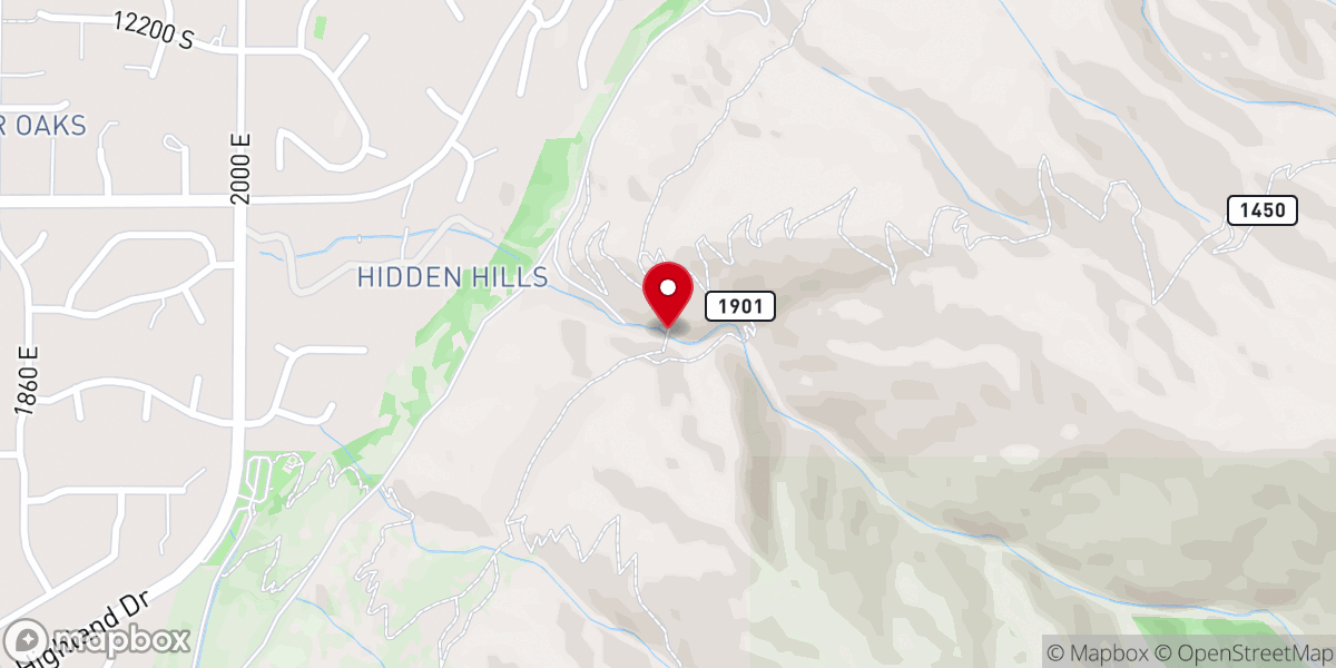 Map showing location of Bear Canyon Suspension Bridge