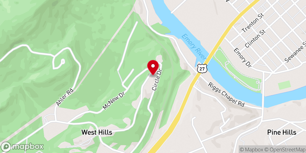 Map showing location of St. Andrew's Episcopal Church