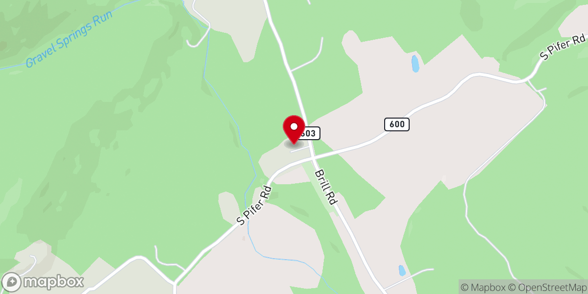 Map showing location of Gravel Springs Lutheran Church