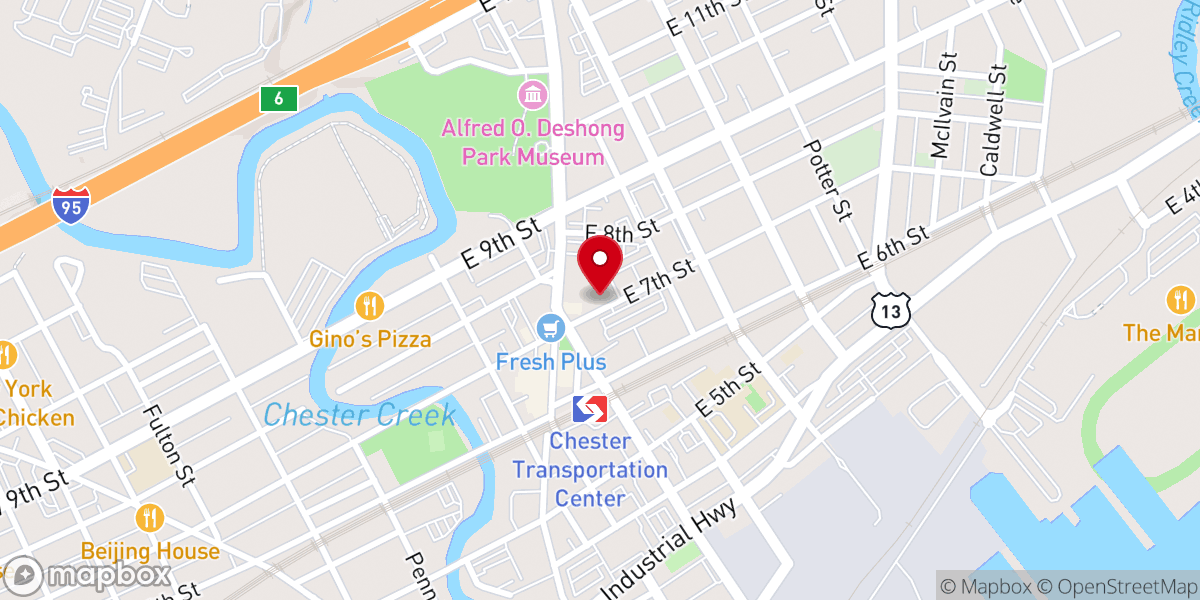 Map showing location of Saint Katharine Drexel - Food Pantry & Clothing Cupboard