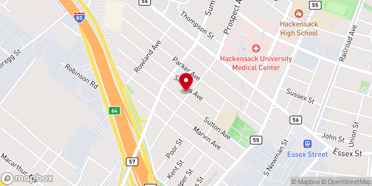 Map showing location of 뉴저지 시온제일교회 The First Zion Church in NJ