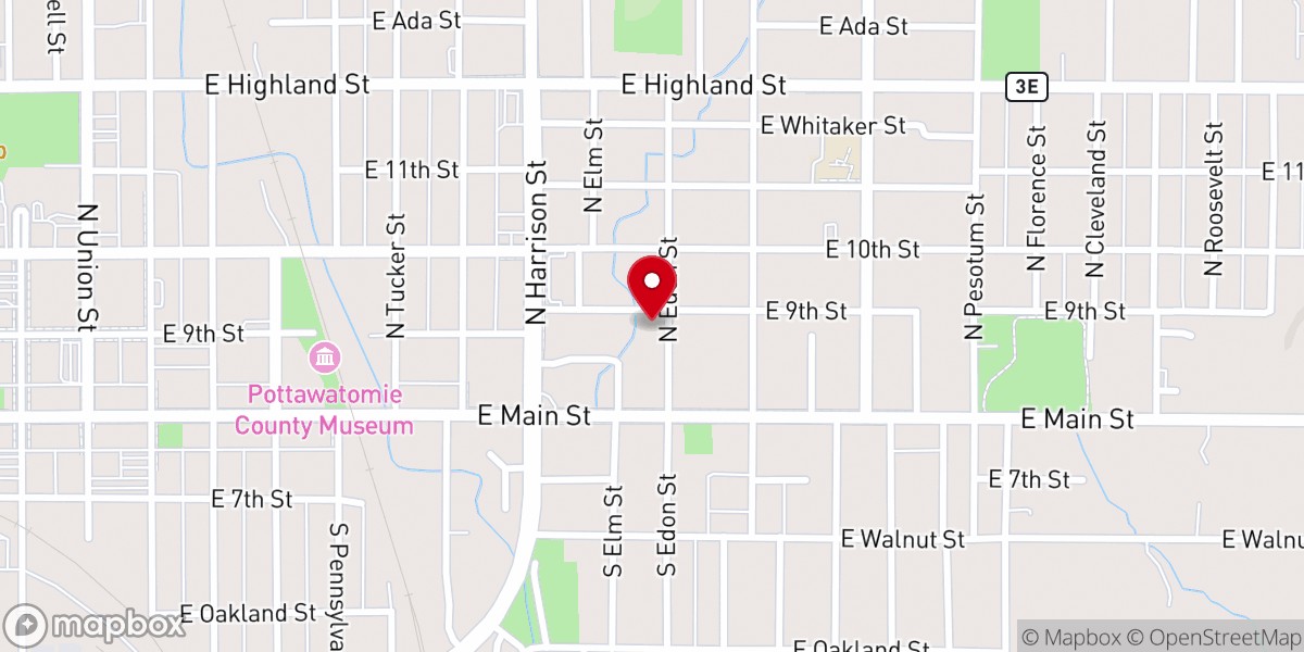 Map showing location of Galilee Baptist Church