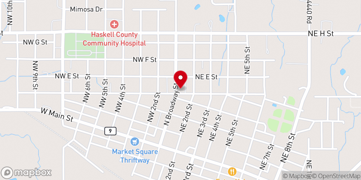 Map showing location of Stigler First United Methodist Church