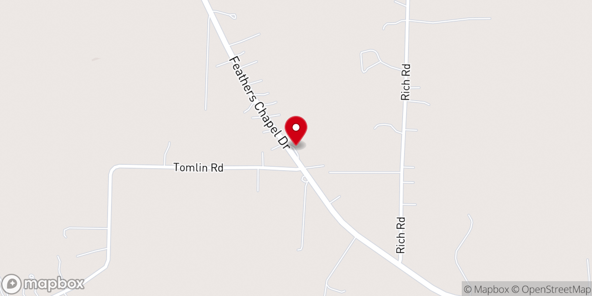 Map showing location of Antioch Church