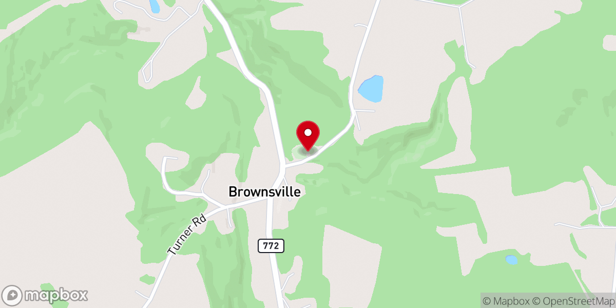 Map showing location of Baptist Hill Church