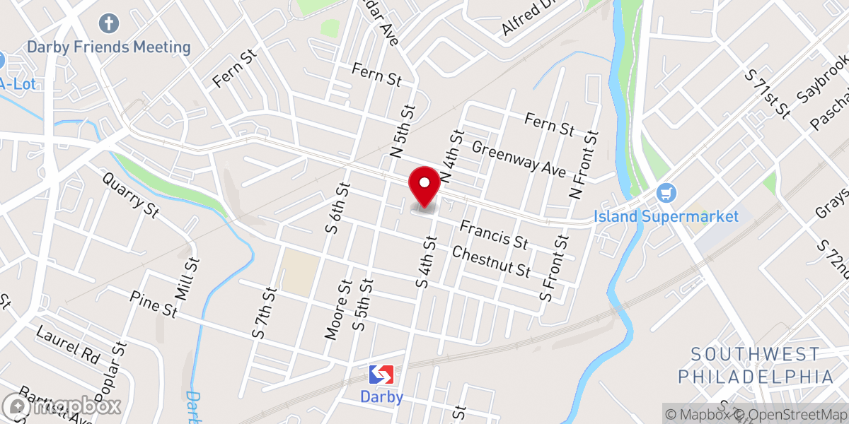 Map showing location of First Presbyterian Church