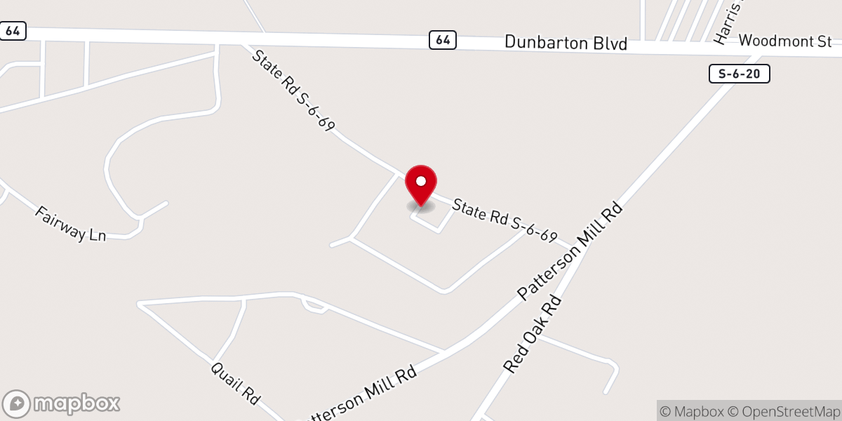 Map showing location of Sweetwater Baptist Church