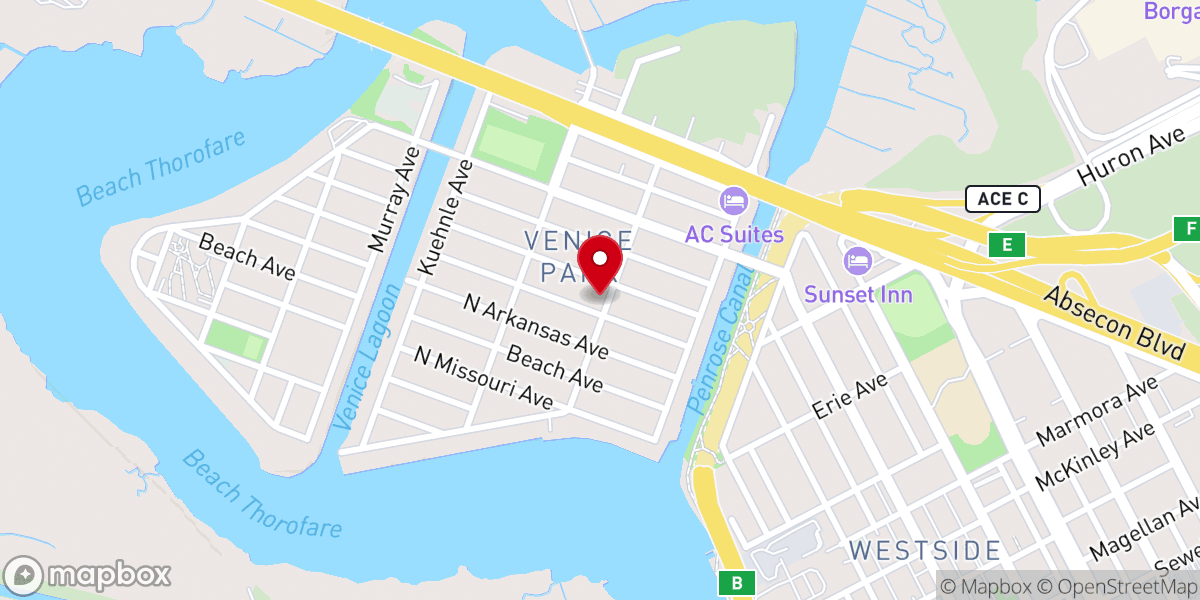 Map showing location of Venice Park United Methodist Church