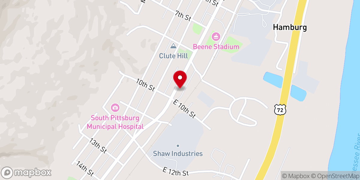Map showing location of The Pentecostals of South Pittsburg
