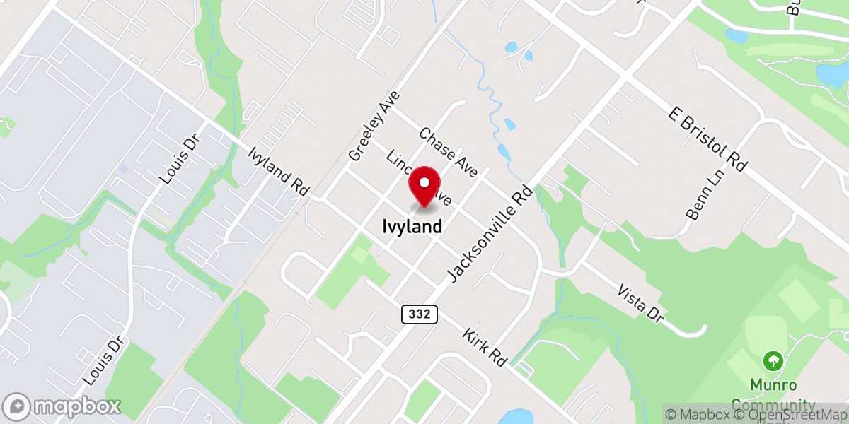 Map showing location of Ivyland Presbyterian Church