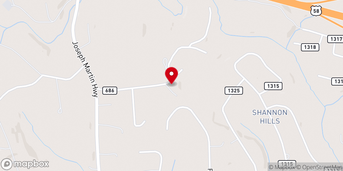 Map showing location of New Light Baptist Church