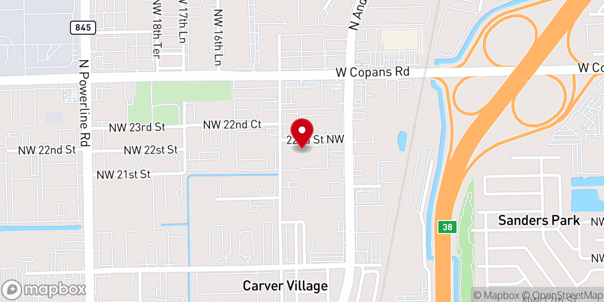 Map showing location of Maranatha Christian Church (Pompano)