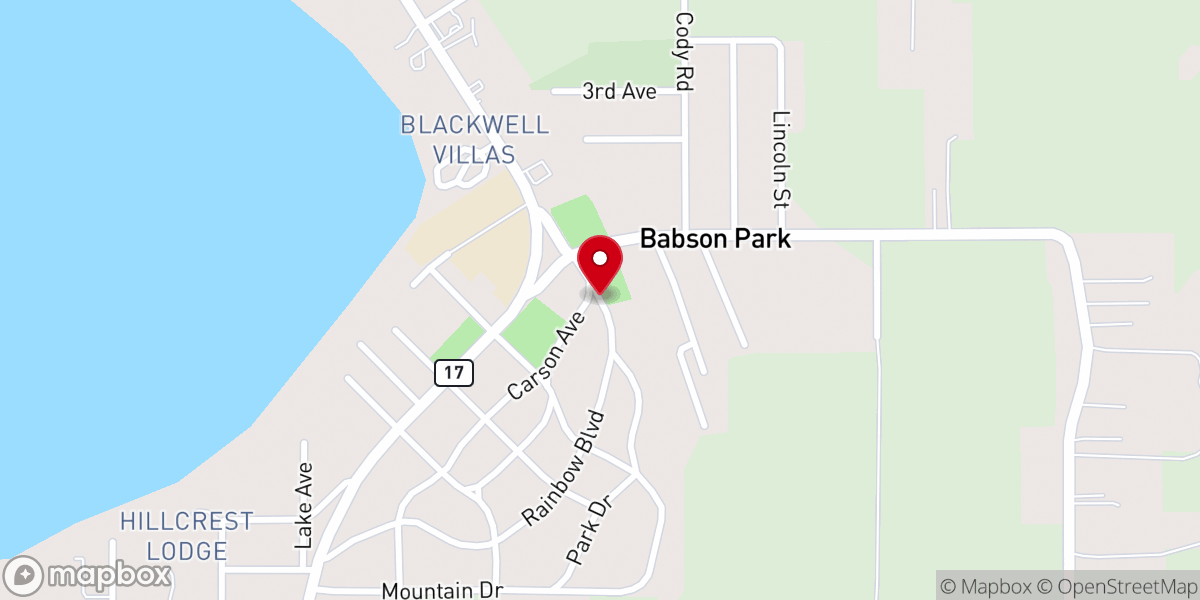 Map showing location of Babson Park Community Church