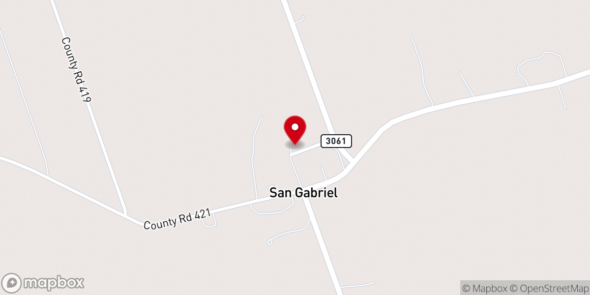 Map showing location of San Gabriel Baptist Church