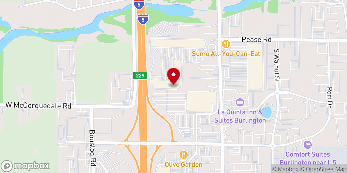 Map showing location of The Outlet Shoppes at Burlington