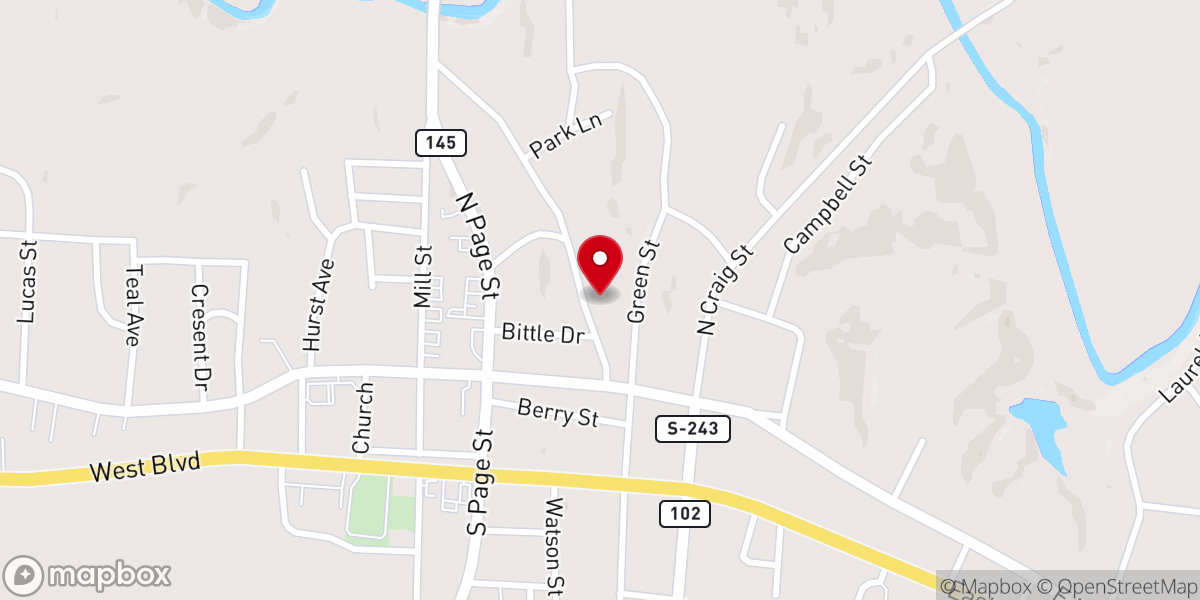Map showing location of Chesterfield Baptist Pastorium