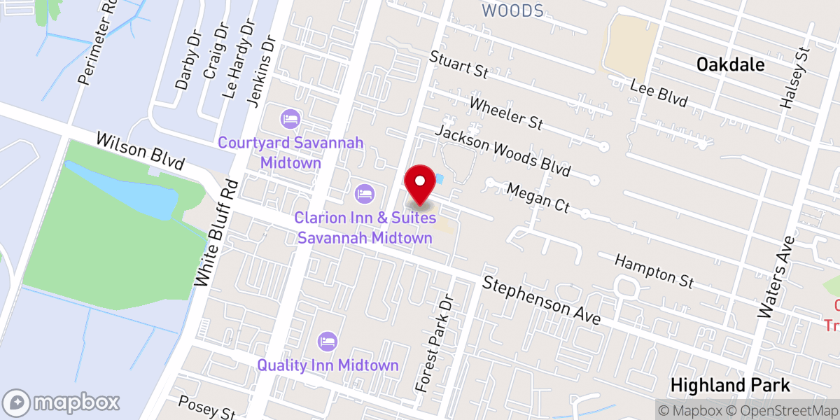 Map showing location of Hope Bible Church
