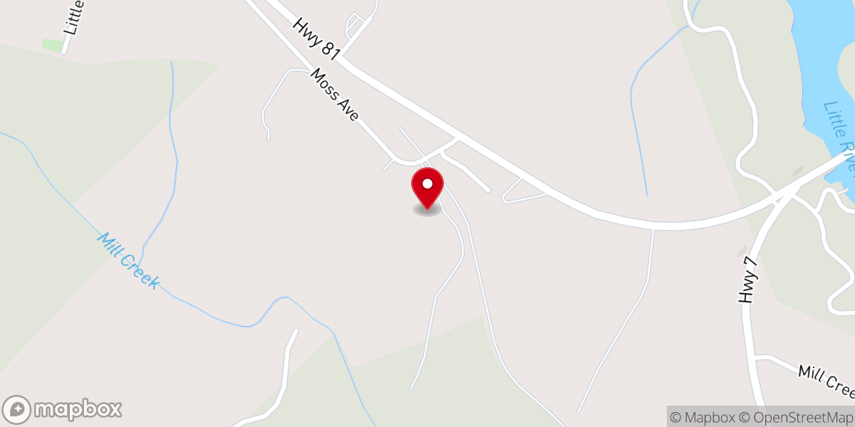 Map showing location of Springfield Church