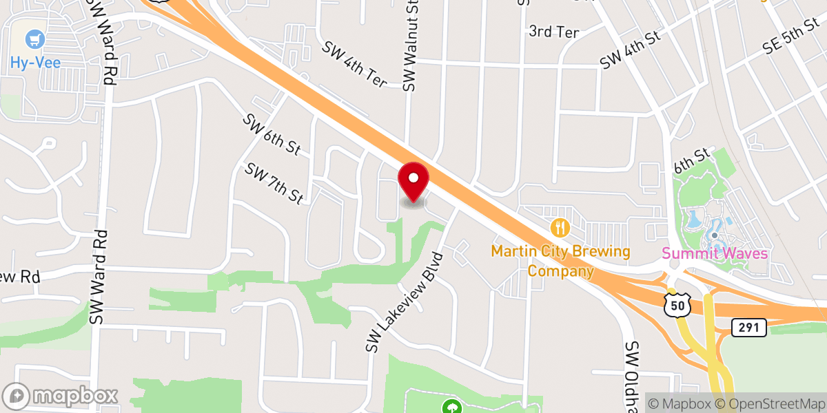 Map showing location of Lee's Summit First Church of the Nazarene