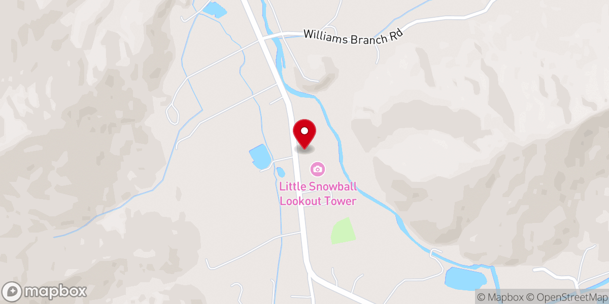 Map showing location of Carson Chapel Baptist Church