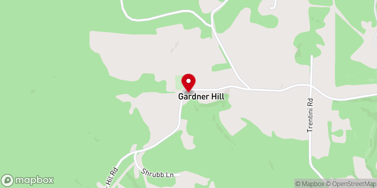 Map showing location of Gardner Hill Community Church