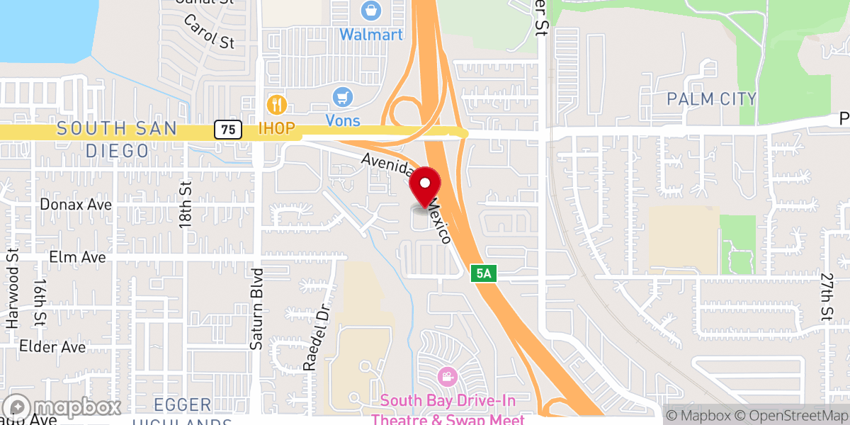 Map showing location of San Diego South Bay Seventh-day Adventist Church
