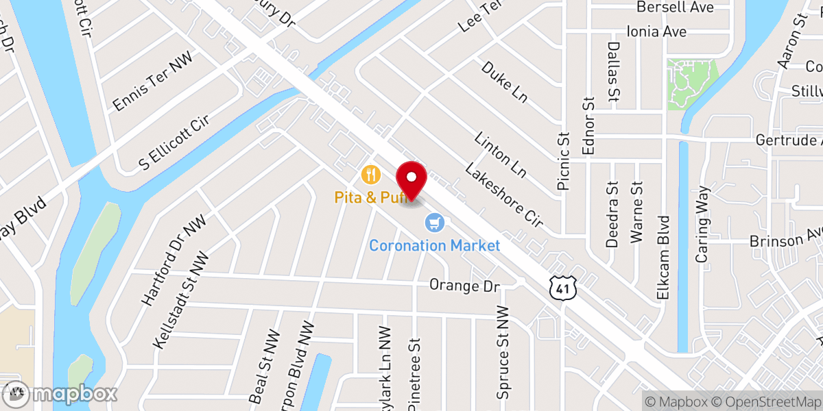 Map showing location of Eglise de Dieu de l'Adoration, Inc