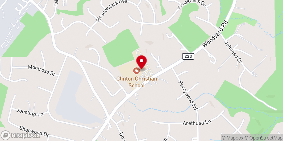 Map showing location of Rock Creek Baptist Church