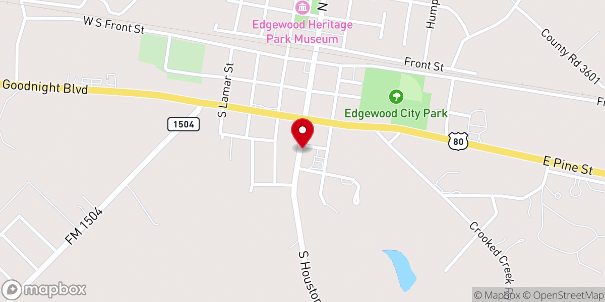 Map showing location of First Baptist Church of Edgewood