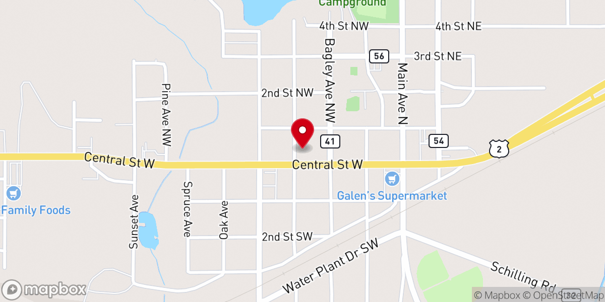 Map showing location of St. Joseph's Catholic Church