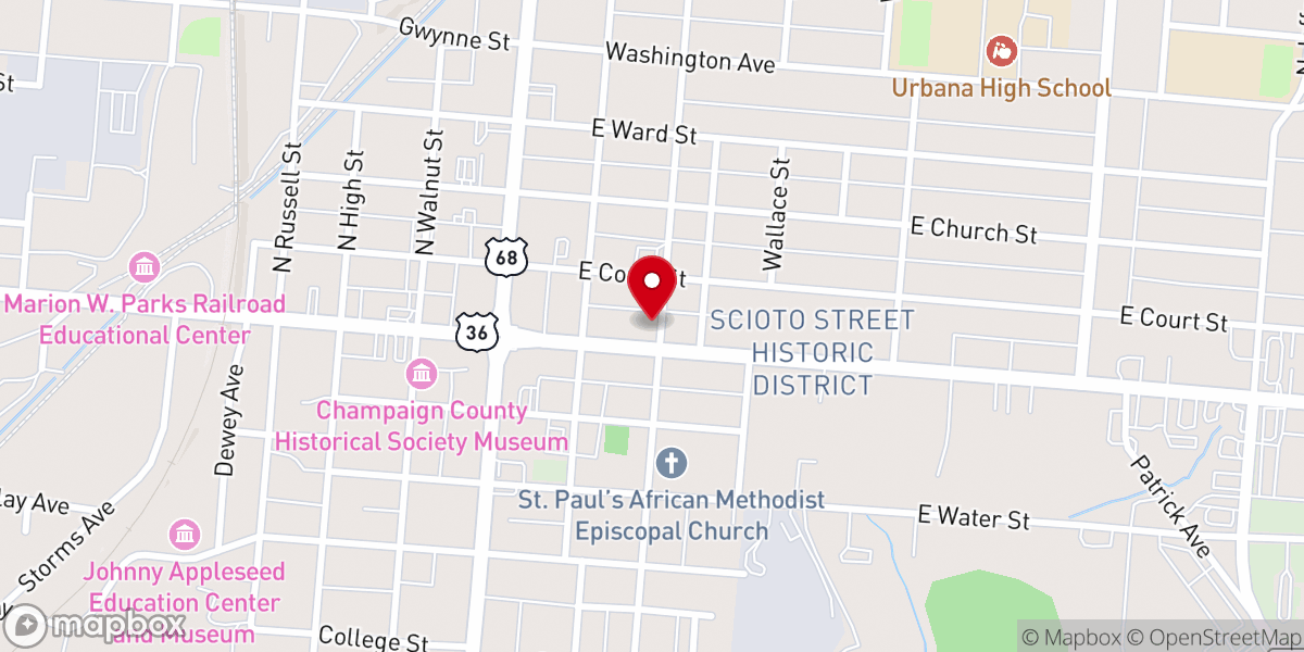 Map showing location of Epiphany Episcopal Church