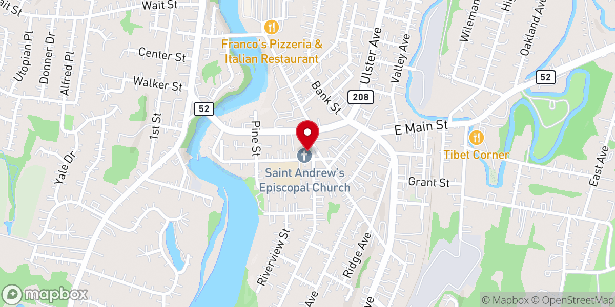 Map showing location of St Andrew's Episcopal Church,