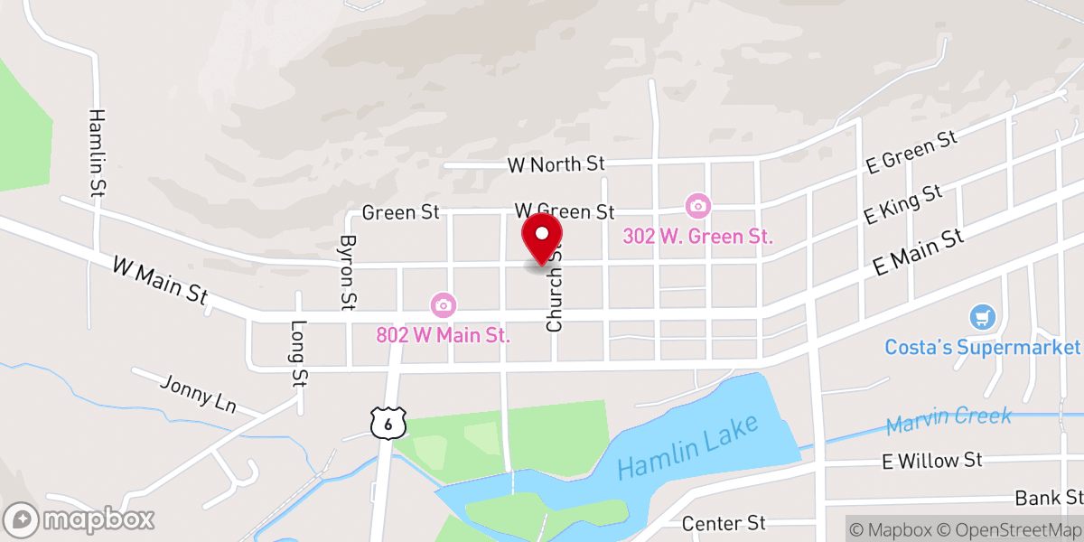 Map showing location of Smethport United Methodist Church