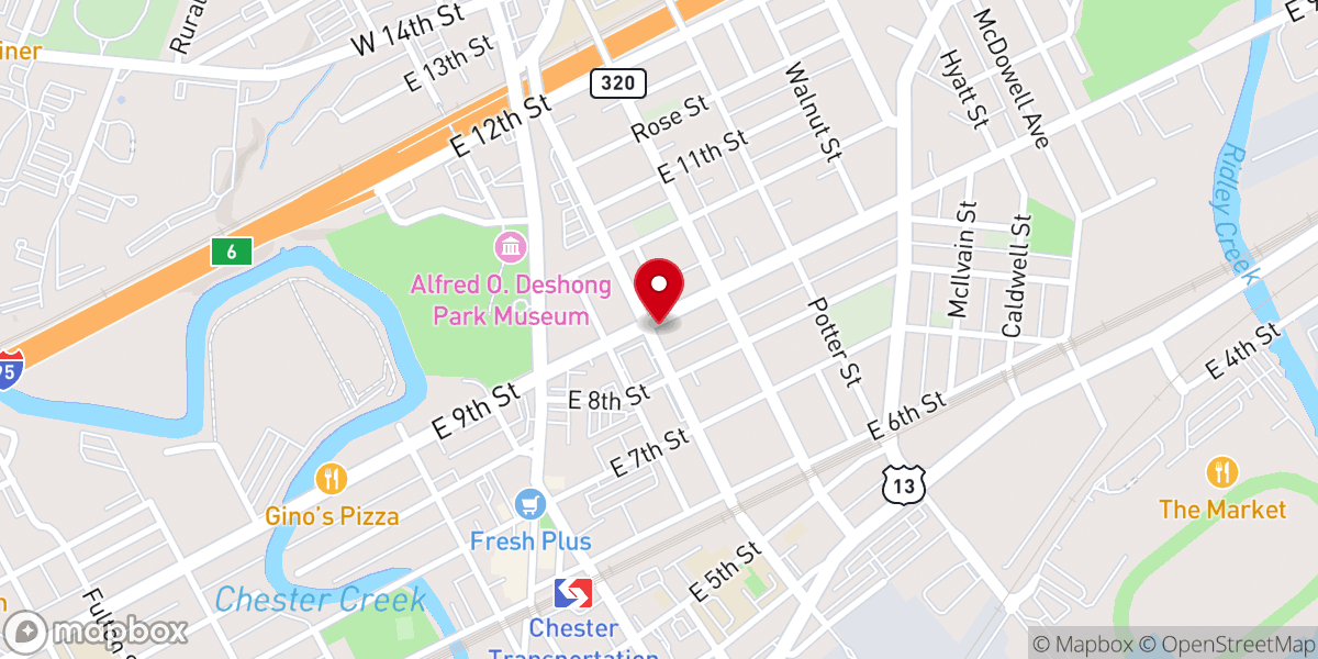Map showing location of St Paul's Episcopal Church