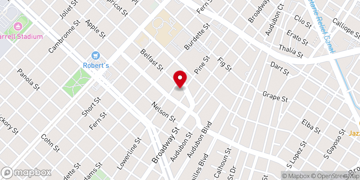 Map showing location of New Orleans Catholic Cemeteries
