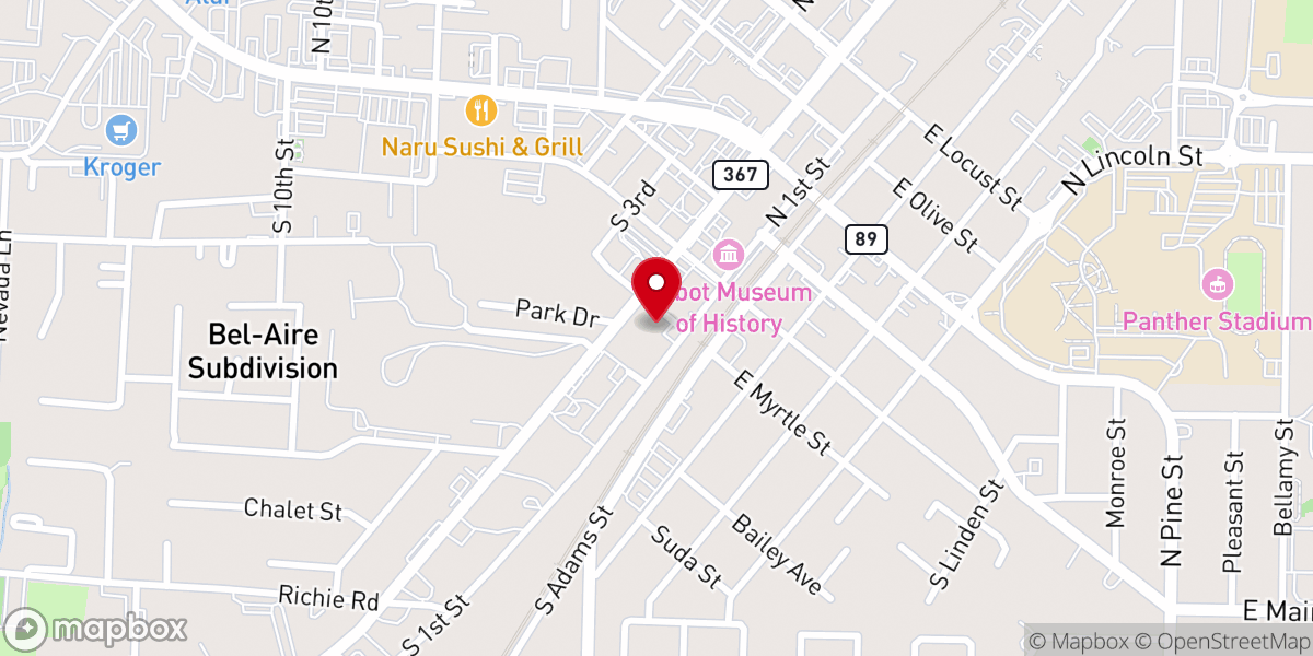 Map showing location of Christ Worship Center Church