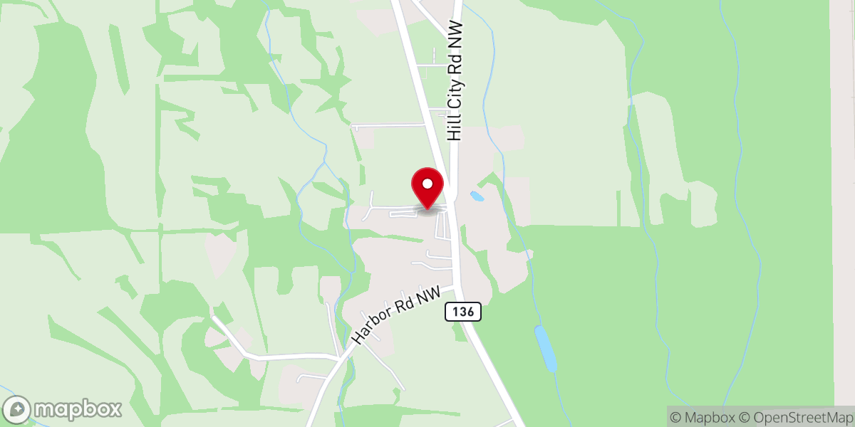 Map showing location of Sugar Valley First Baptist Church