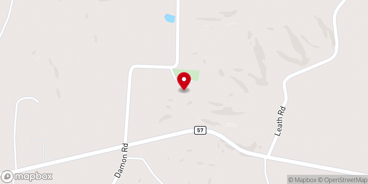 Map showing location of Center Hill Baptist Church
