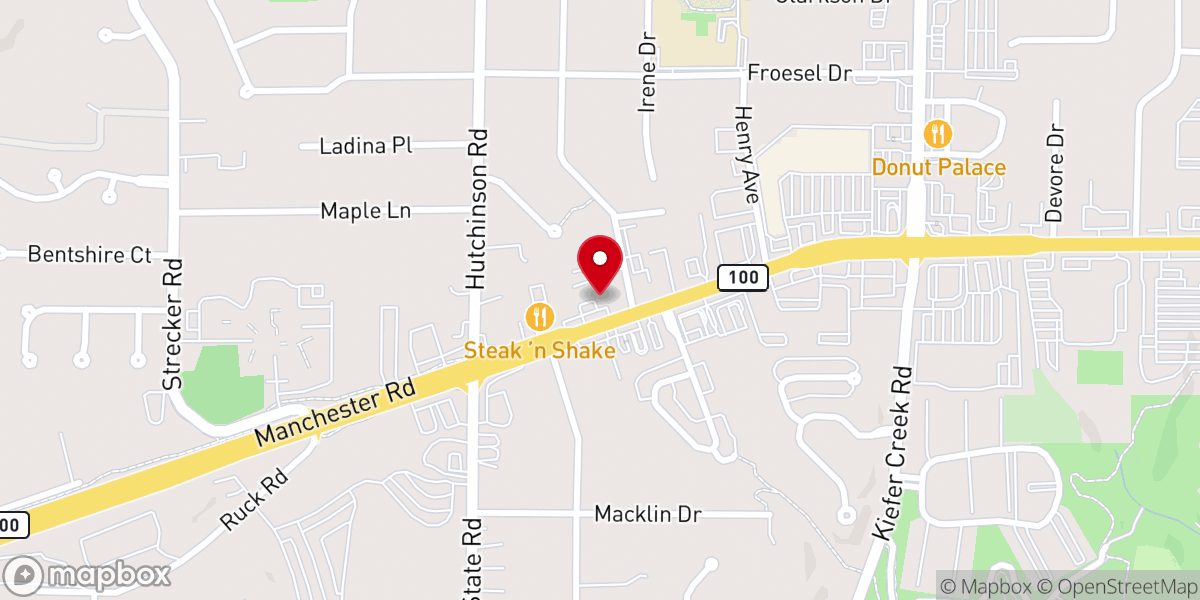 Map showing location of West County Lutheran Church