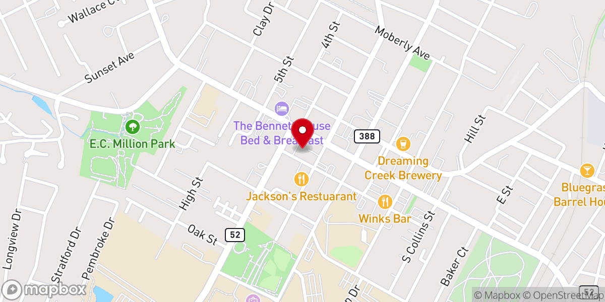 Map showing location of First Presbyterian Church, Richmond, KY