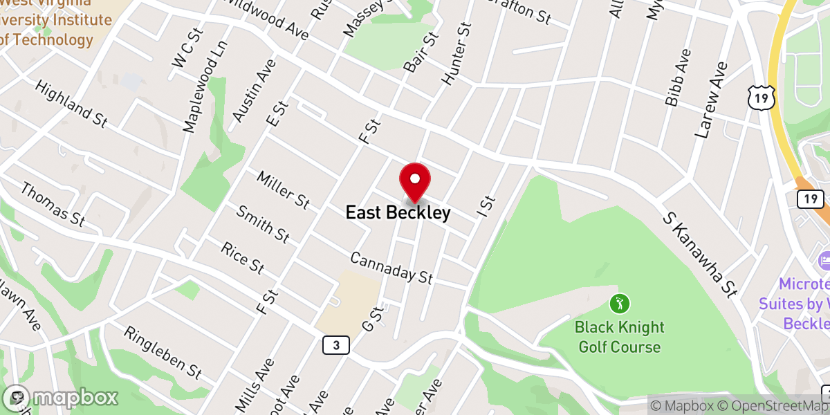 Map showing location of Central Baptist Church
