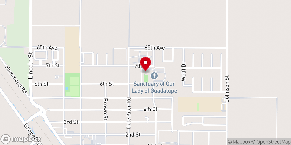 Map showing location of Our Lady of Guadalupe Church