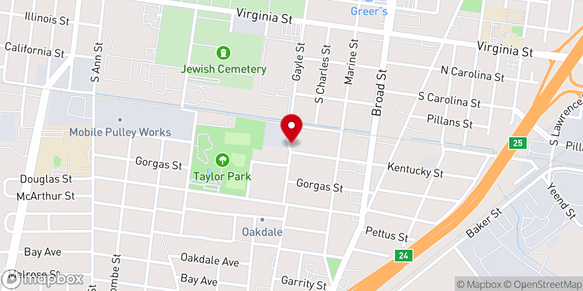 Map showing location of Bethel African Methodist Episcopal Zion Church