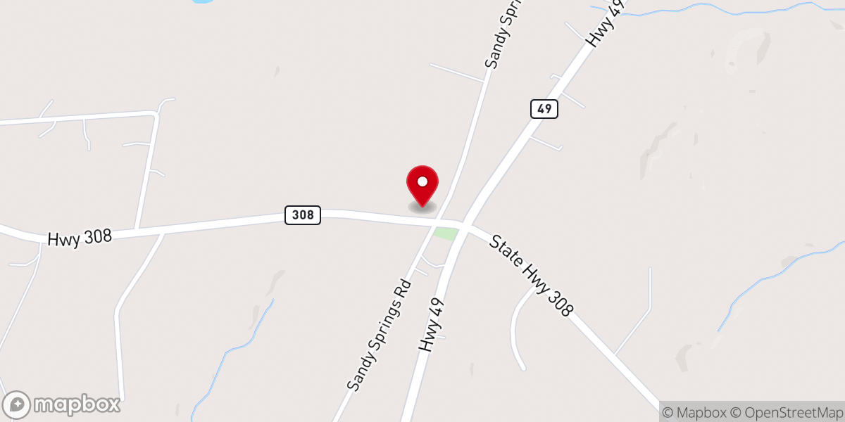 Map showing location of Sandy Springs United Methodist Church