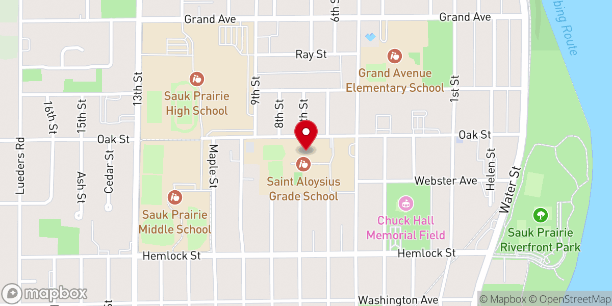 Map showing location of St Aloysius Catholic School